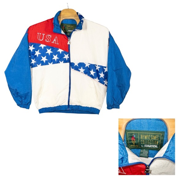 Vtg Starter Olympic Games‎ Collection Full Zip Lined Nylon Jacket Mens XL 1996